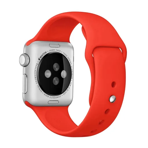 RUBBER Remienok Apple Watch Ultra 1 / 2 / 3 (49mm) / 9 / 8 / 7 (45mm) / 6 / SE / 5 / 4 (44mm) / 3 / 2 / 1 (42mm) červený