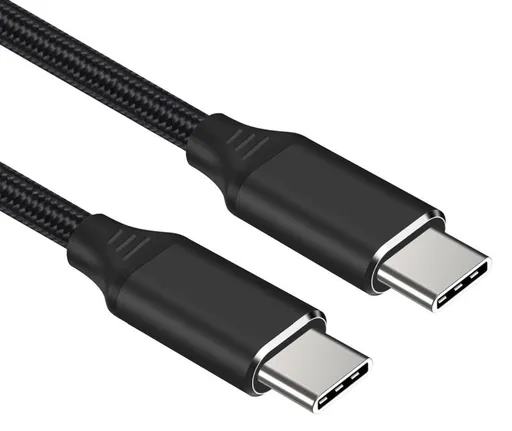 PremiumCord Kábel USB-C M/M, 240W 480Mbps čierny bavlnený oplet, 1,5m