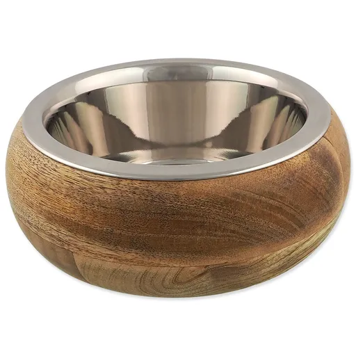 Miska Dog Fantasy nerez v dreve, zaoblená 840ml