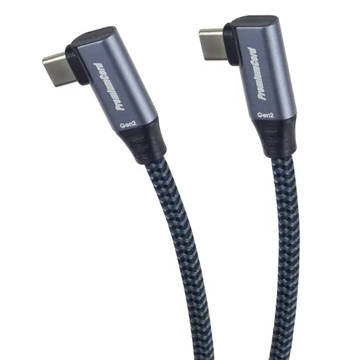 PremiumCord USB-C 2x zahnutý kábel, 2m