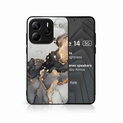 MY ART Ochranný kryt pre Xiaomi Redmi Note 14 5G GREY MARBLE (140)