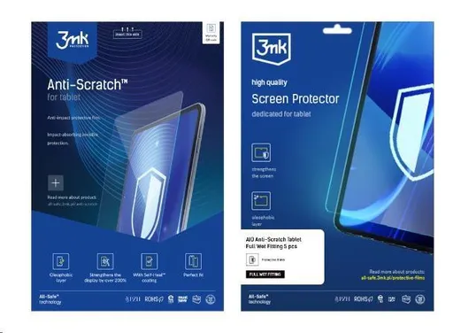 3mk All-Safe - AIO fólia Anti-Scratch Full Wet Fitting Tablet, 5 ks