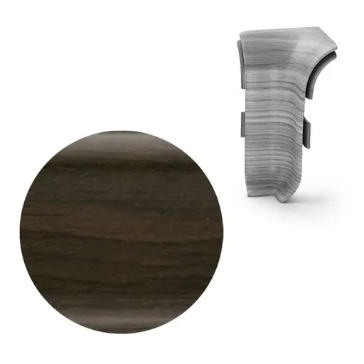 Vnitřní roh k soklu Naturel wenge , PVC dĺžka 0,5 cm, výška hrany 56 mm, NATNGTW24
