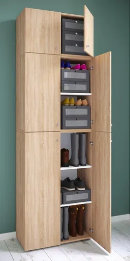 VCM Botník Lona XXL s otočnými dvířky s nástavcem, dub sonoma