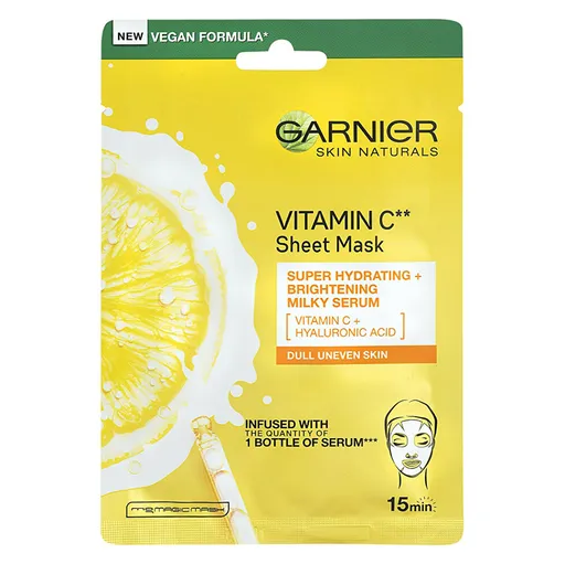 GARNIER Skin Naturals Textilná maska ​​na rozjasnenie pleti s vitamínom C 28 g