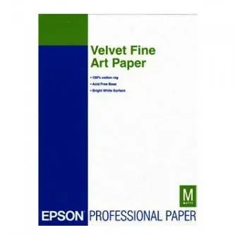 Epson Velvet Fine Art Paper S041637 C13S041637, 260 g/m2, A3+, 20ks, sametový, biely, foto papier