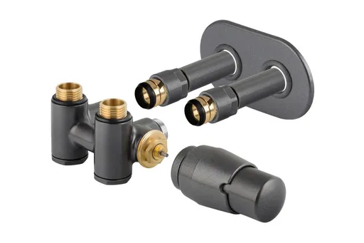 HOPA - THERMCOMB-SET, stredový ventil (Z4K) s pripojením pre elektrickú tyč - Farba - Anthracite, Variant - Pravá RDTHERMCOMSETRA