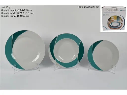 MAKRO - Obedová súprava 18-dielna tyrkysová, keramika