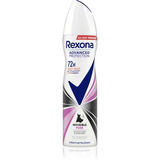Rexona Advanced Protection Invisible Pure dezodorant v spreji proti bielym a žltým škvrnám 150 ml