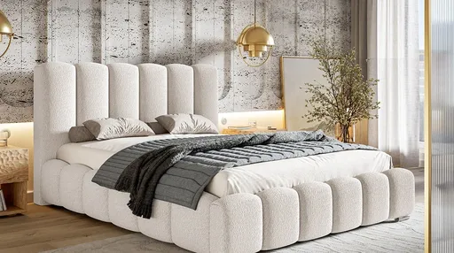 Elvisia Manželská posteľ ANGELA s výklopným roštom | smotanová 160 x 200 cm