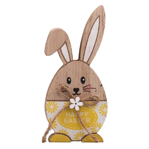 Z-TRADE Dekorácia drevo žltá Zajac 65 x 145 mm