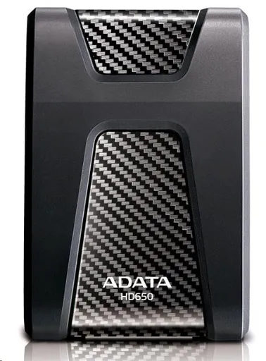 ADATA Externý HDD 2TB 2,5" USB 3.1 DashDrive Durable HD650, čierny (gumový, nárazu odolný)