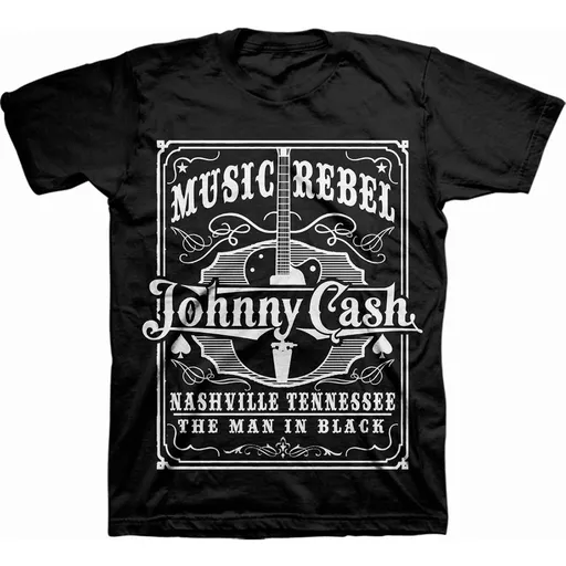 Johnny Cash tričko Music Rebel Čierna S