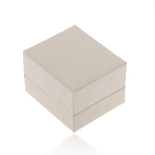 Smotanovo biela darčeková krabička na náušnice - ryhovaný povrch