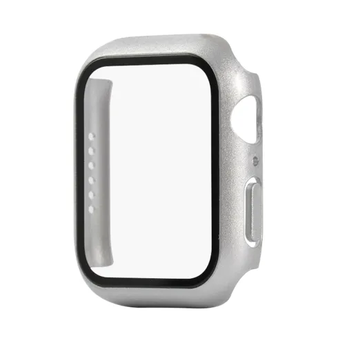 Plastový kryt s ochranným sklom pre Apple Watch6 / SE / 5 / 4 (44mm) strieborný