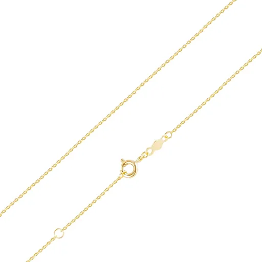 Retiazka zo žltého zlata 375 - kolmo spájané sploštené oválne očká, 420 mm