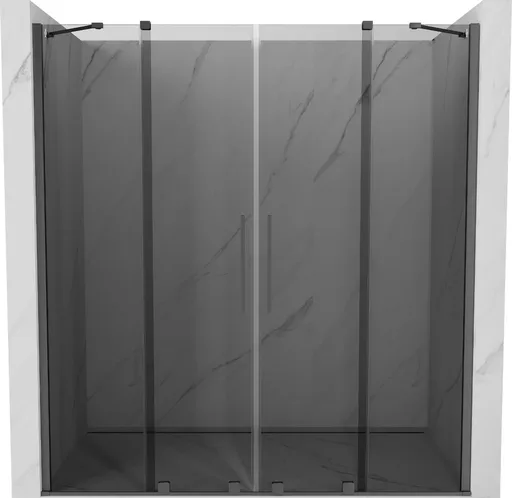 MEXEN/S - Velar Duo posuvné sprchové dvere 180, grafit, grafit metal 871-180-000-42-95