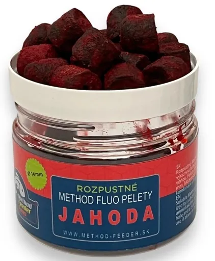 Method feeder fans pelety rozpustné method fluo 14 mm 150 ml - jahoda