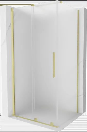 MEXEN/S - Velár sprchovací kút, posuvné dvere 120 x 70, dekor, zlato kartáčovaná 871-120-070-31-55