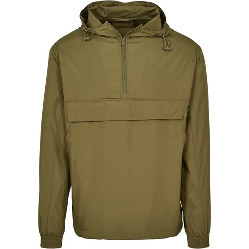 Build Your Brand Pánska bunda cez hlavu - Olivová | L