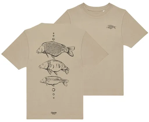 Giants fishing tričko detské tri kapri béžové - 12-13 rokov