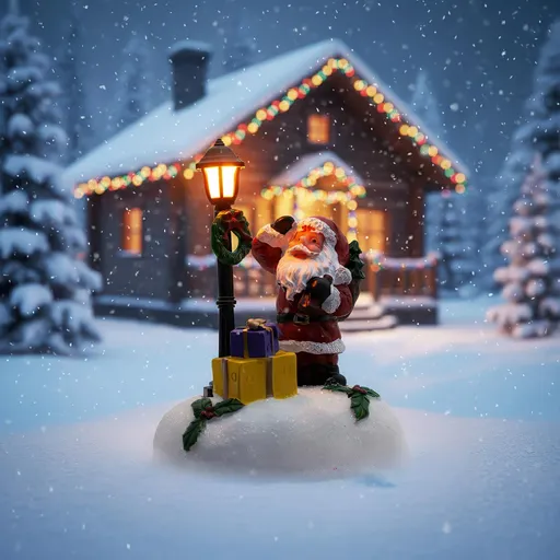 PM Euro-Trading LED Vánoční figurka Santa, dárky