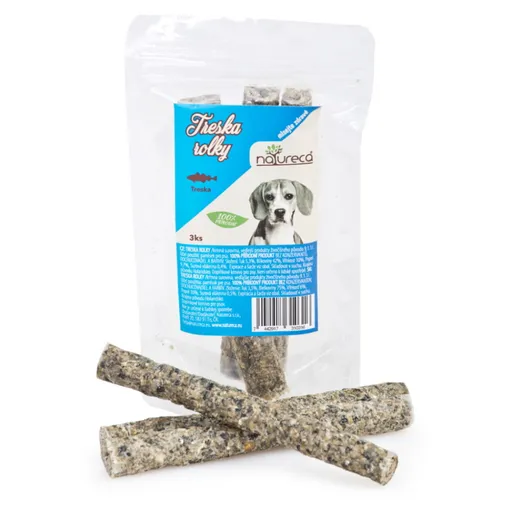 NATURECA Pochúťka rolky z tresky 75 g 3 ks