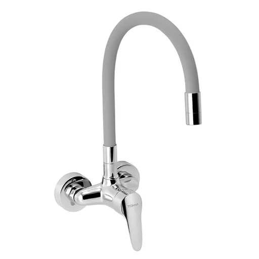 Novaservis Titania Iris New drezová batéria so silikónovým ramienkom 100 mm striebrošedá-chróm 94484,0s 94484.0S