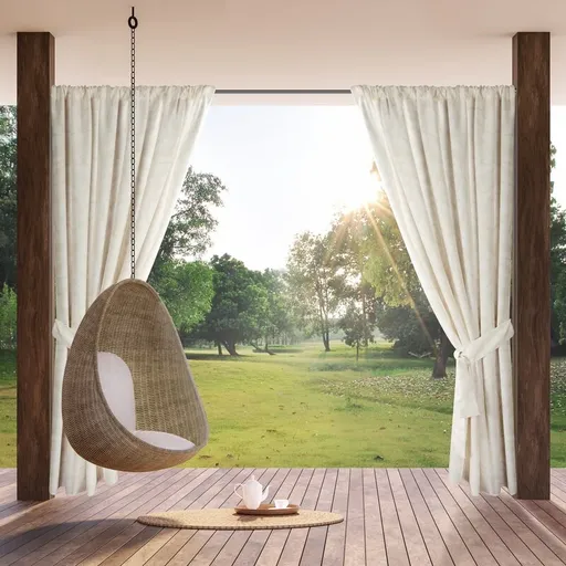 ArtFir Záves na terasu GARDEN 3 P | biela/béžová 155 x 200 cm