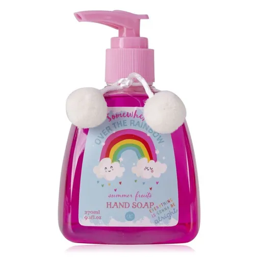 ACCENTRA Over the rainbow mydlo na ruky s pumpičkou a dekoráciou pom pom 270 ml