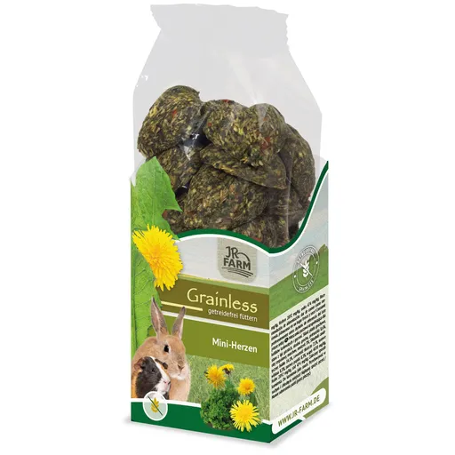 JR FARM Grainless mini srdiečka maškrta pre králiky a hlodavce 150 g
