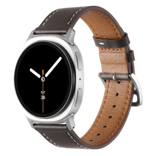 LEATHER Kožený remienok pre Samsung Galaxy Watch8 / Watch8 Classic tmavohnedý