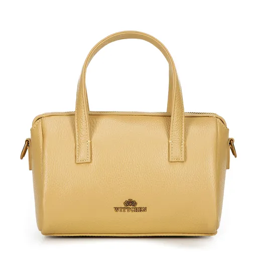 Dámsky malý kabelka z kože žltý 100-4E-212-Y