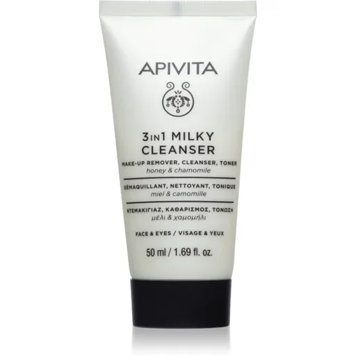 Apivita Cleansing Milk Face & Eyes čistiace mlieko 3 v 1 na tvár a oči 50 ml