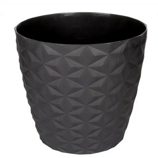 Crystal matt recyklovaný kvetináč 16 cm, antracit, 16 cm