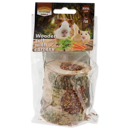Nature Land Valec Nibble s mrkvou drevený 150 g