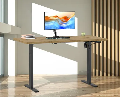 VCM Výškově nastavitelný stůl E-Lona 110x80, dub medový