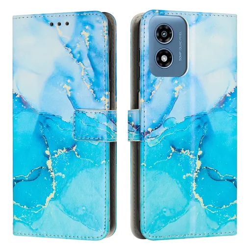 ART MARBLE Peňaženkový kryt pre Motorola Moto G04 / G24 / G24 Power BLUE