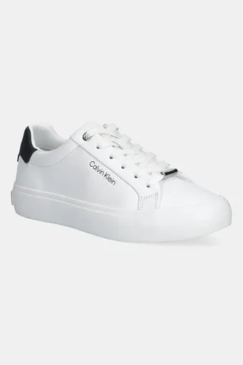 Kožené tenisky Calvin Klein VULC LACE UP LTH/MOIRE BT