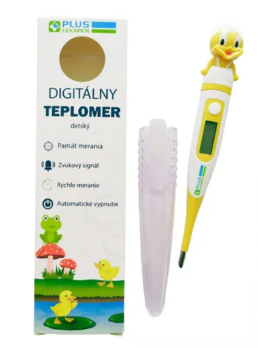 PLUS LEKÁREŇ Digitálny TEPLOMER detský žabka, s puzdrom a ohybnou špičkou 1x1 ks