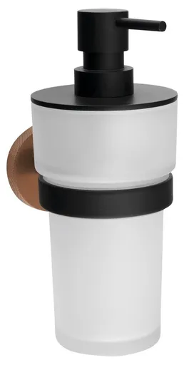 SAPHO - LARISSA mydlenička 250ml, mliečné sklo, čierna/meď mat WS019BC
