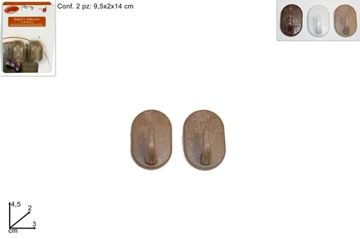 MAKRO - Háčik plast lepiaci 2ks rôzne farby