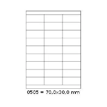 Samolepiace etikety 70 x 30 mm, 27 etikiet, A4, 100 listov