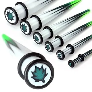 Taper z UV akrylu s dvoma gumičkami s listom - Hrúbka: 10 mm