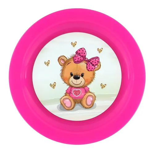 TVAR - Tanier detský plytký IML Medvedík mašľa, umelá hmota