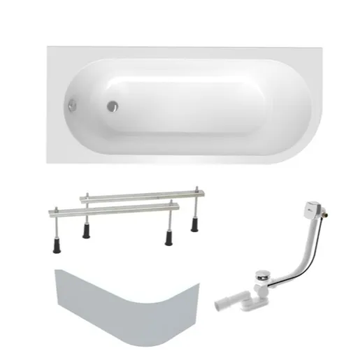 Asymetrická vaňa Laguna Rajka 170x72,5 cm akrylát ľavá SIKOVRAJ170LAPNP