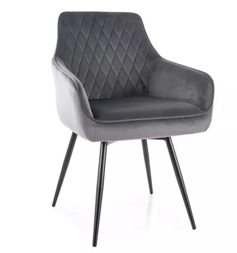 Signal Jedálenská stolička MARLO VELVET | sivá