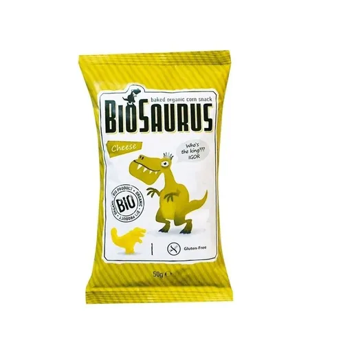 BIOSAURUS Bezlepkové kukuričné chrumky so syrom BIO 50 g