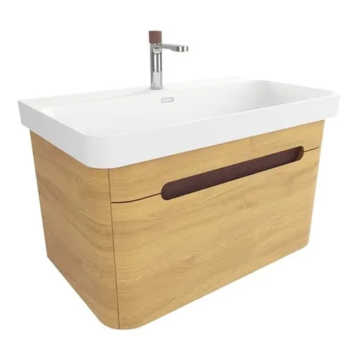 Kúpeľňová skrinka s umývadlom SAT Fusion 77,5x43x45 cm dub medový mat SATFUSION80DMMWBA