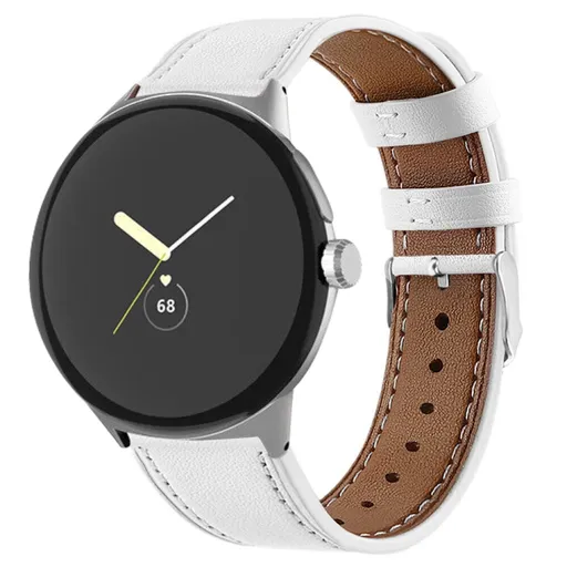 LEATHER Kožený remienok pre Google Pixel Watch / Pixel Watch 2 / Pixel Watch 3 41mm / Pixel Watch 4 41mm biely